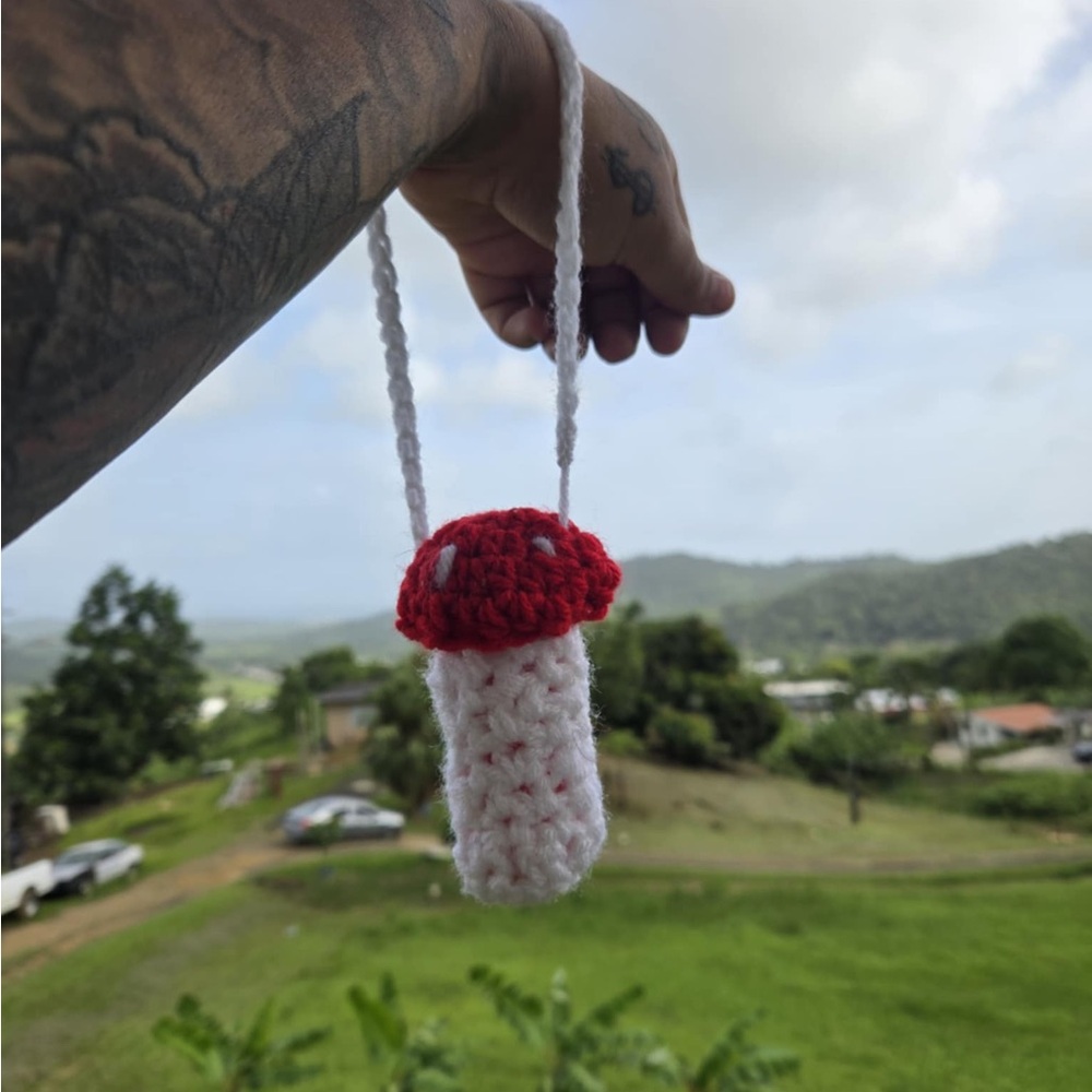 Crochet Mushroom holder / keychain